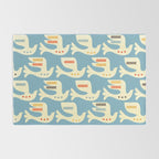 Festive Birds Blue Rug Gallery Image 2