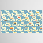 Festive Birds Blue Tablecloth Gallery Image 2