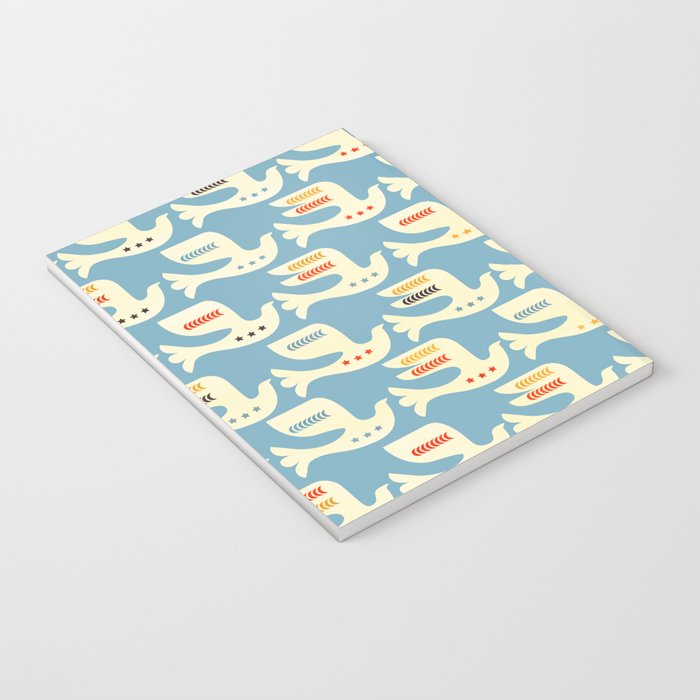 Festive Birds Blue Notebook Gallery Image 3