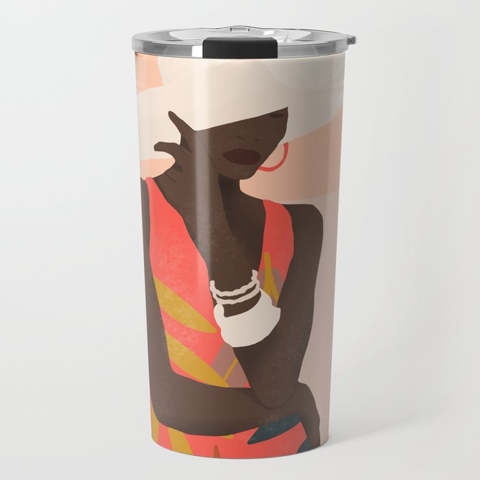 Tropical Girl 19 Travel Mug Gallery Image 1