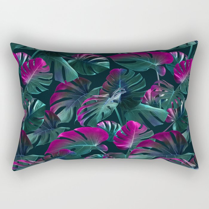 Tropical Monstera Leaf Garden Rectangular Pillow Gallery Image 1