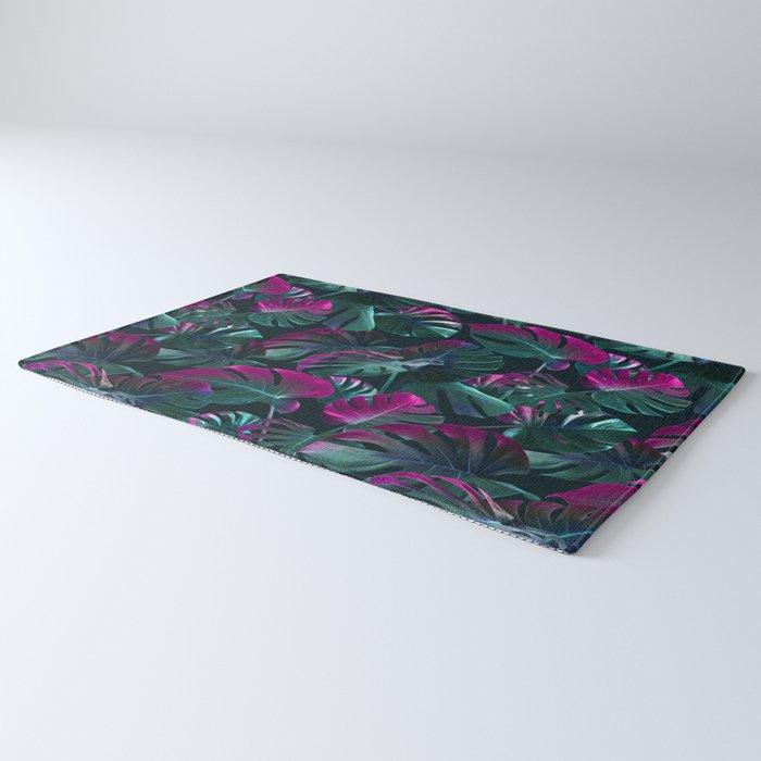 Tropical Monstera Leaf Garden Rug Gallery Image 3