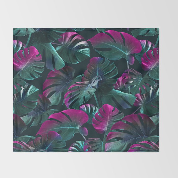 Tropical Monstera Leaf Garden Throw Blanket Gallery Image 2