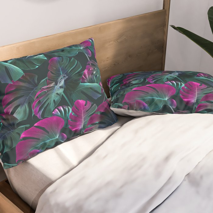 Tropical Monstera Leaf Garden Pillow Sham Gallery Image 2