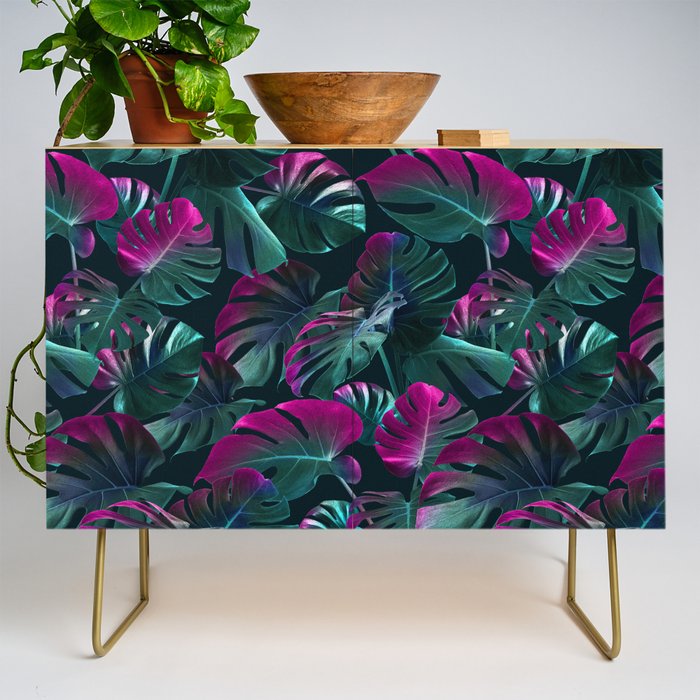 Tropical Monstera Leaf Garden Credenza Gallery Image 1