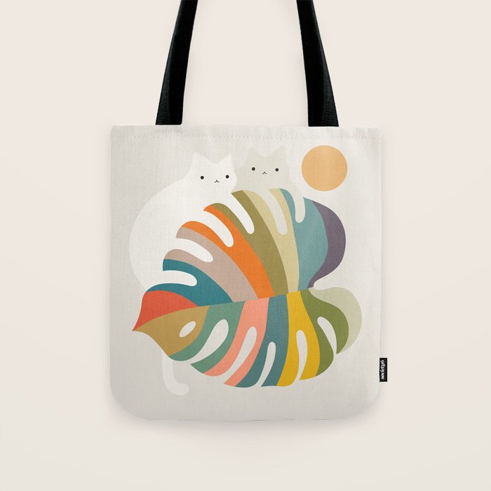 Cat and Plant 71 Tote Bag Gallery Image 1