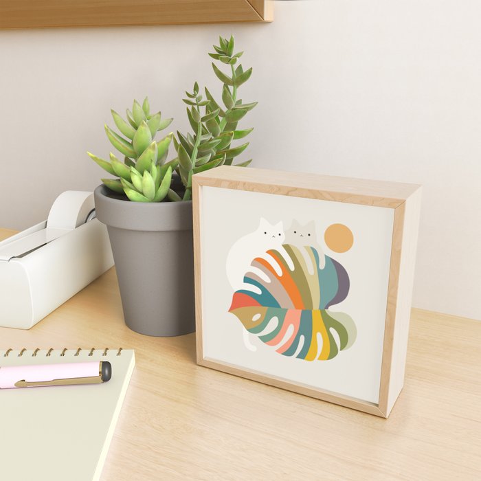 Cat and Plant 71 Mini Art Print Gallery Image 2