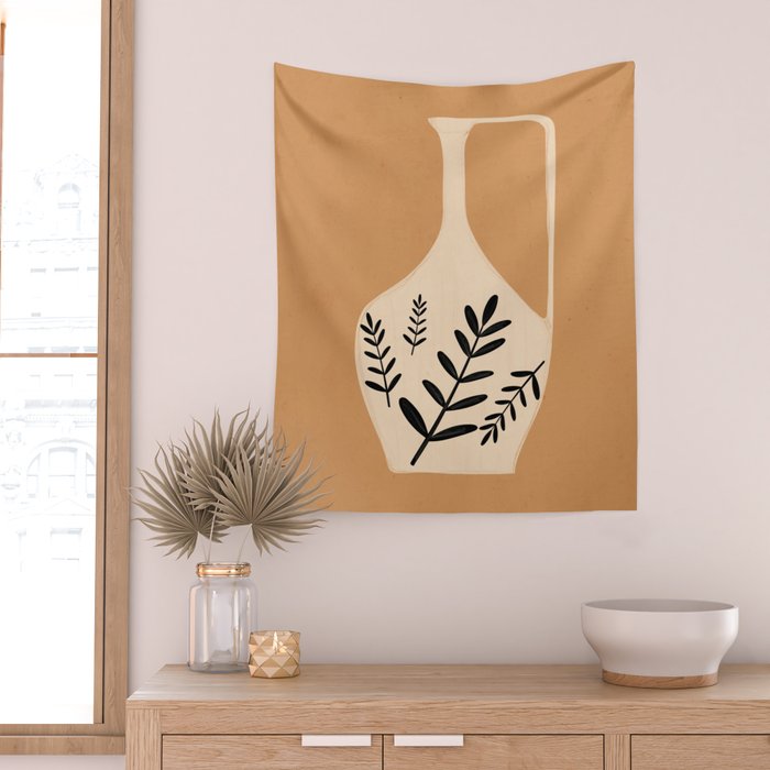 Minimal Abstract Art Vase Wall Tapestry Gallery Image 2