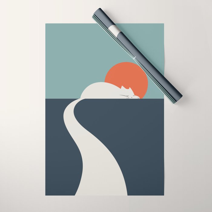 Cat Landscape 3 : Cat road Wrapping Paper Gallery Image 1