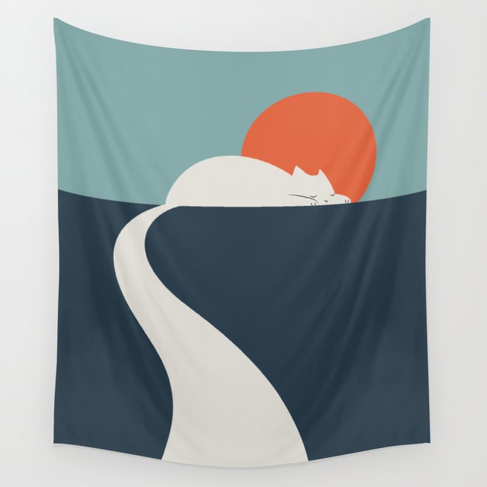 Cat Landscape 3 : Cat road Wall Tapestry Gallery Image 4