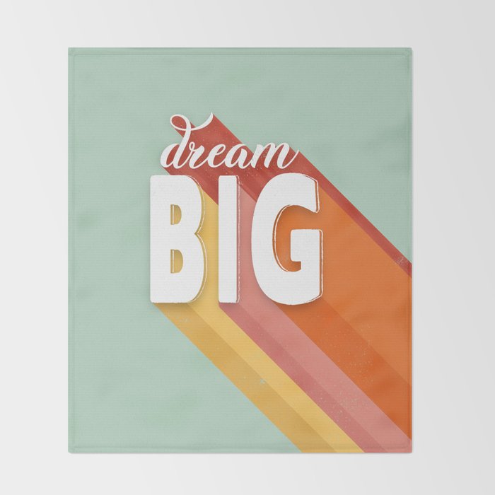 DREAM BIG - positive typography Throw Blanket Gallery Image 2