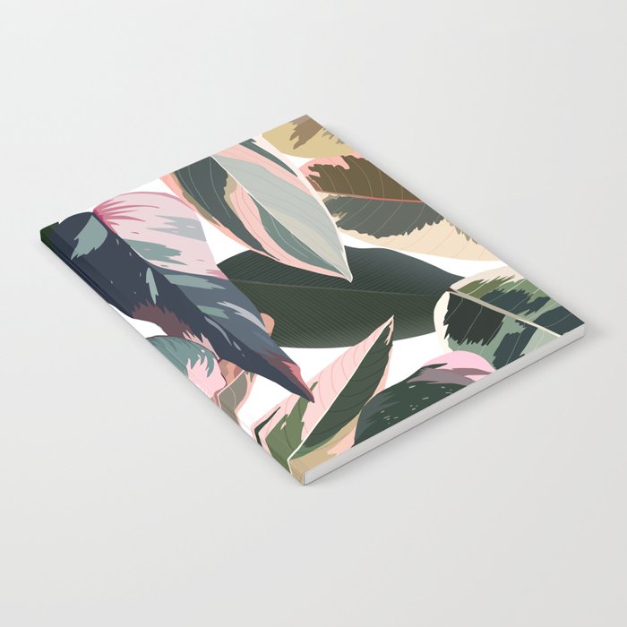 Colorful Tropical Palm Leaves on White Notebook Gallery Image 1