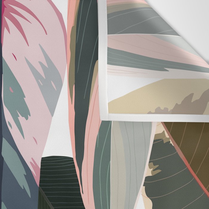 Colorful Tropical Palm Leaves on White Wall Tapestry Gallery Image 3