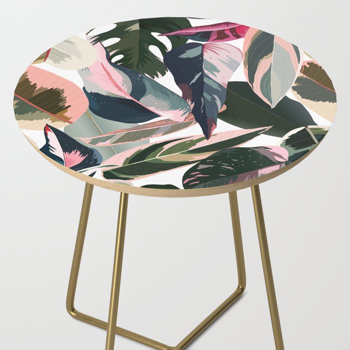 Colorful Tropical Palm Leaves on White Side Table Gallery Image 2