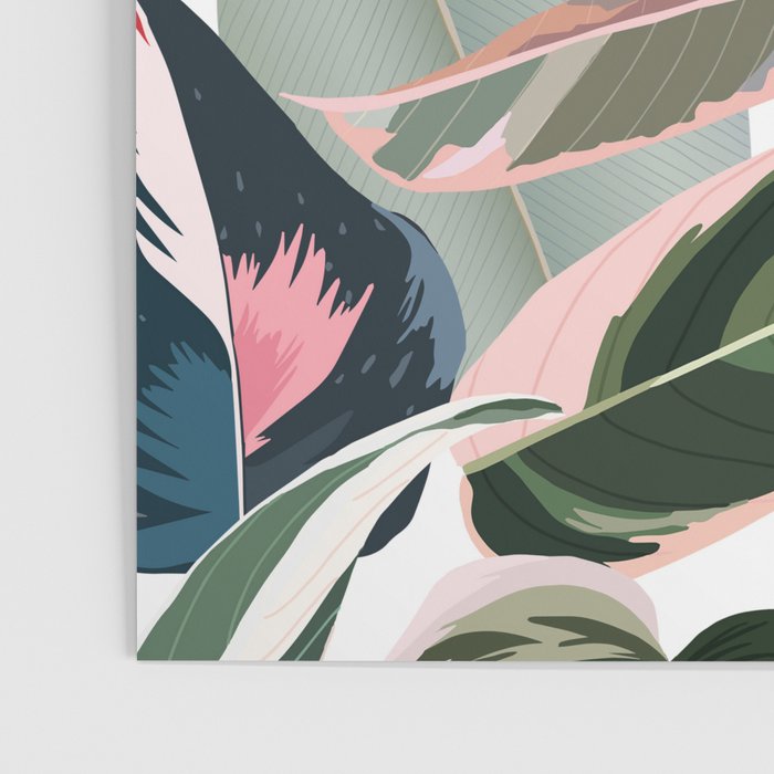 Colorful Tropical Palm Leaves on White Poster Gallery Image 3