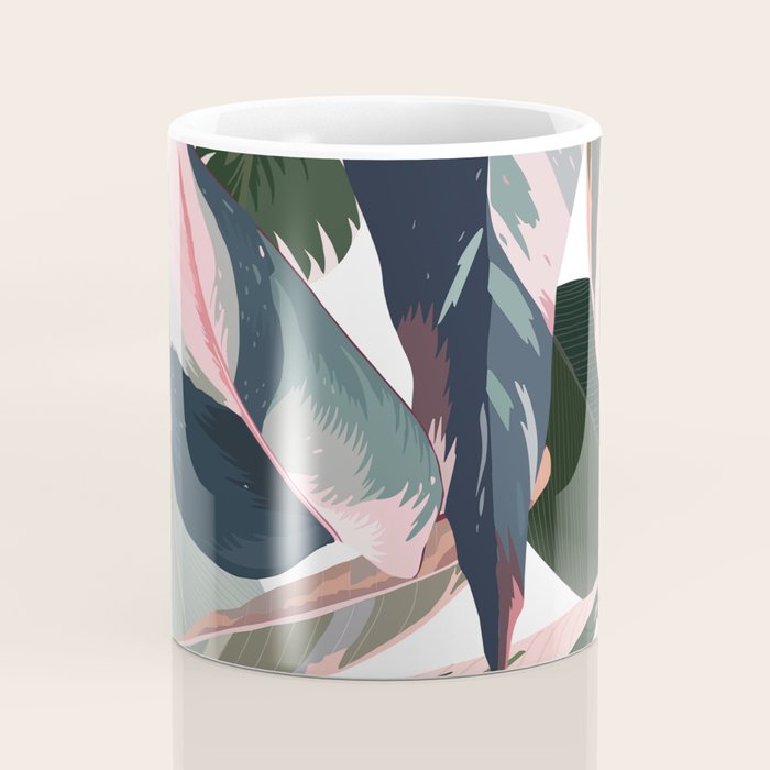 Colorful Tropical Palm Leaves on White Coffee Mug Gallery Image 4
