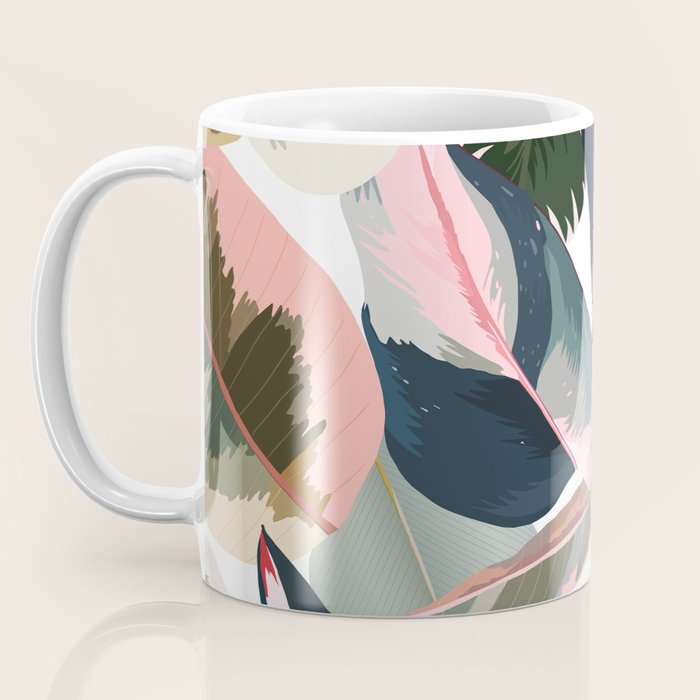 Colorful Tropical Palm Leaves on White Coffee Mug Gallery Image 3