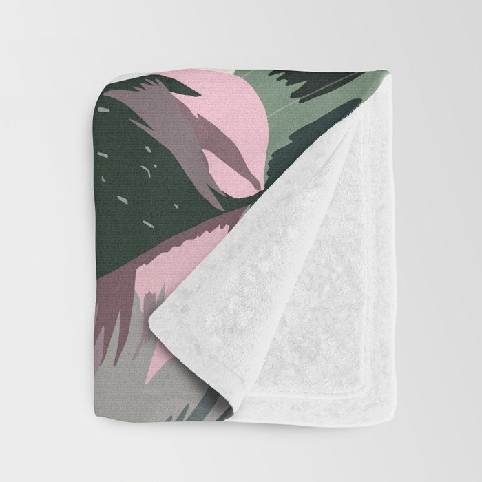Colorful Tropical Palm Leaves on White Throw Blanket Gallery Image 3