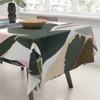 Colorful Tropical Palm Leaves on White Tablecloth Gallery Image 3