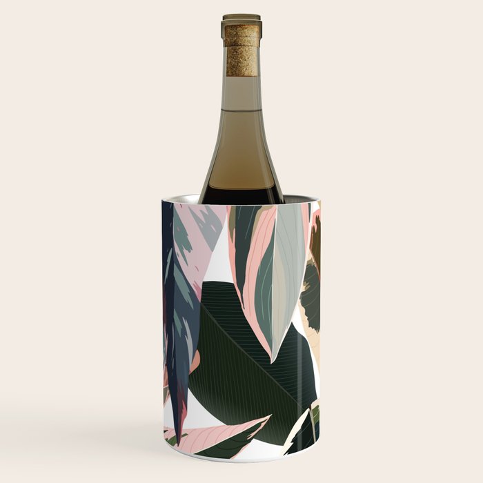 Colorful Tropical Palm Leaves on White Wine Chiller Gallery Image 3