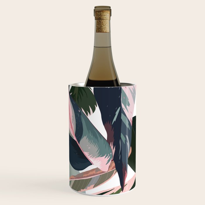 Colorful Tropical Palm Leaves on White Wine Chiller Gallery Image 1