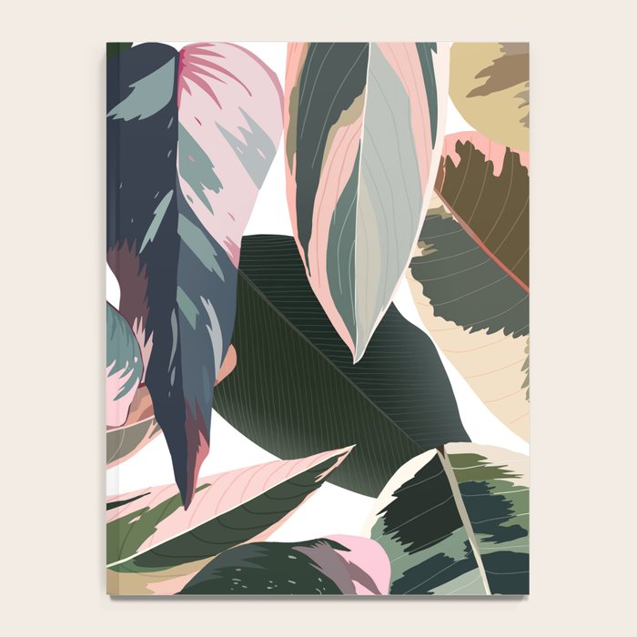 Colorful Tropical Palm Leaves on White Notebook Gallery Image 4