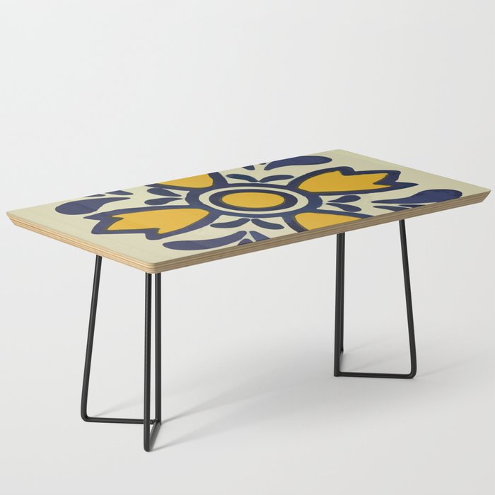 Yellow floral bold rustic talavera tile mexican interior design Coffee Table Gallery Image 1