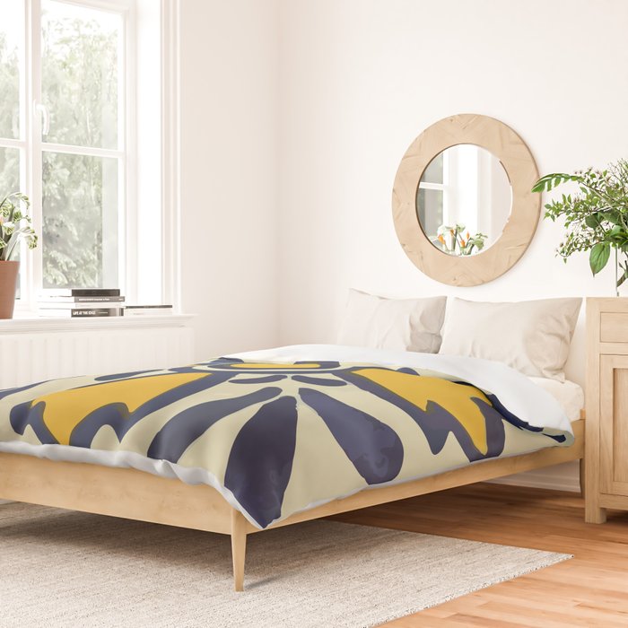 Yellow floral bold rustic talavera tile mexican interior design Duvet Cover Gallery Image 2