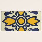 Yellow floral bold rustic talavera tile mexican interior design Desk Mat Gallery Image 3
