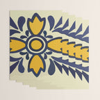 Yellow floral bold rustic talavera tile mexican interior design Wrapping Paper Gallery Image 3