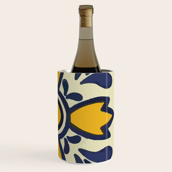 Yellow floral bold rustic talavera tile mexican interior design Wine Chiller Gallery Image 3