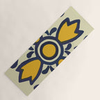 Yellow floral bold rustic talavera tile mexican interior design Yoga Mat Gallery Image 1