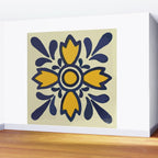 Yellow floral bold rustic talavera tile mexican interior design Wall Mural Gallery Image 2