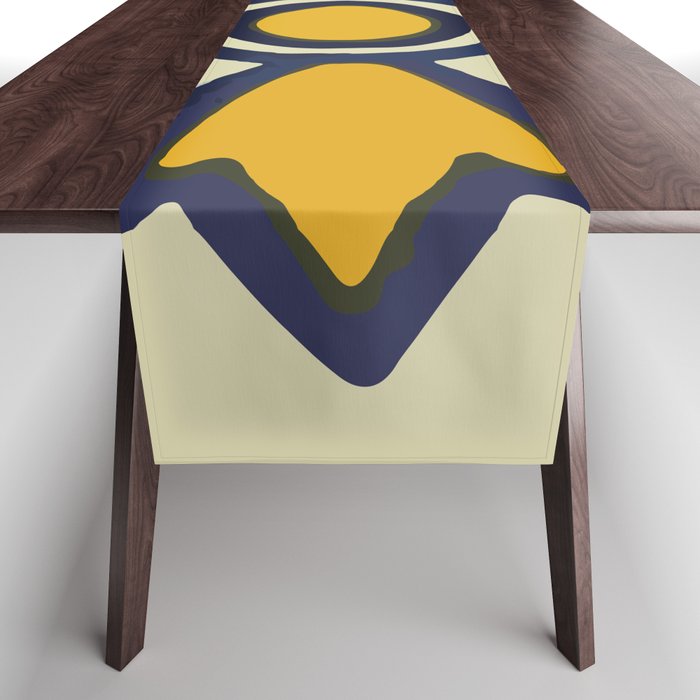 Yellow floral bold rustic talavera tile mexican interior design Table Runner Gallery Image 1
