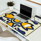 Yellow floral bold rustic talavera tile mexican interior design Desk Mat Gallery Image 2