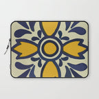 Yellow floral bold rustic talavera tile mexican interior design Laptop Sleeve Gallery Image 1