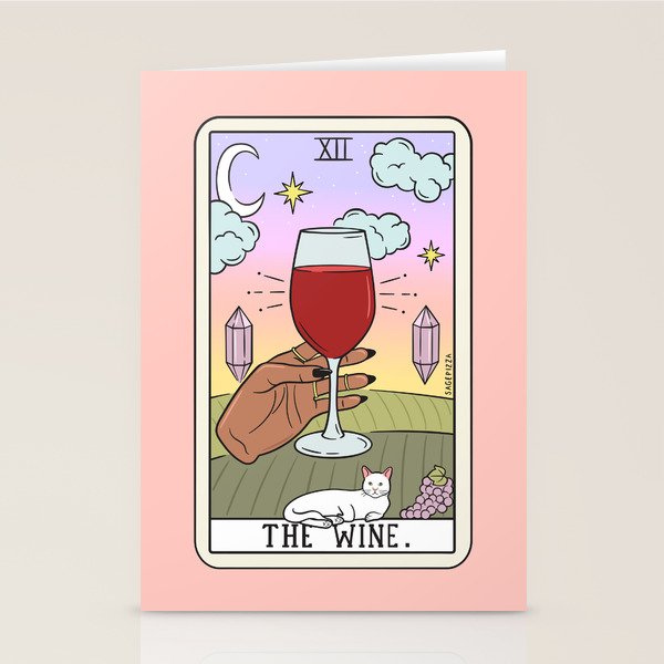 WINE READING (DARK) Stationery Card Gallery Image 1