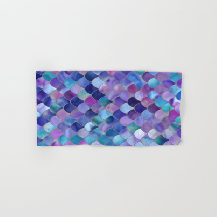 Mermaid Scales Art, Purple, Pink, Teal, Blue, Green Towels Gallery Image 1