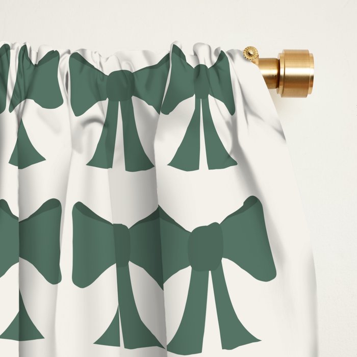 Vintage Bows IV Green Window Curtain Gallery Image 2