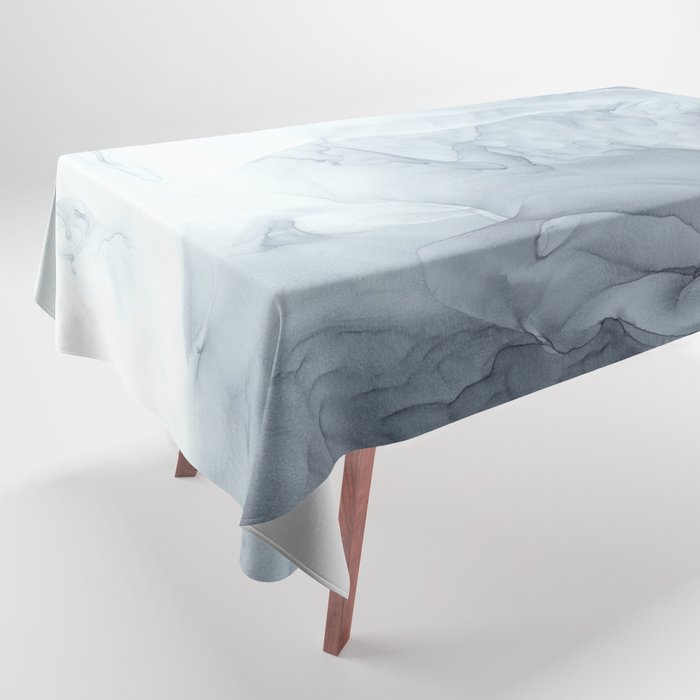 Gray Black Gradient Flowing Abstract Painting Tablecloth Gallery Image 1