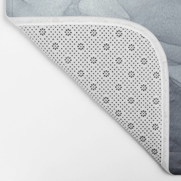 Gray Black Gradient Flowing Abstract Painting Bath Mat Gallery Image 2