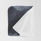 Gray Black Gradient Flowing Abstract Painting Throw Blanket Gallery Image 3