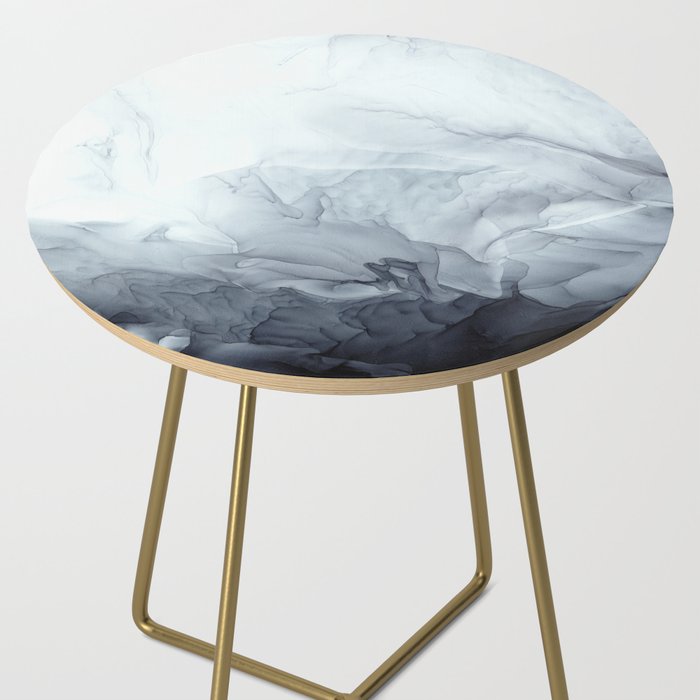 Gray Black Gradient Flowing Abstract Painting Side Table Gallery Image 2