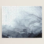 Gray Black Gradient Flowing Abstract Painting Jigsaw Puzzle Gallery Image 1