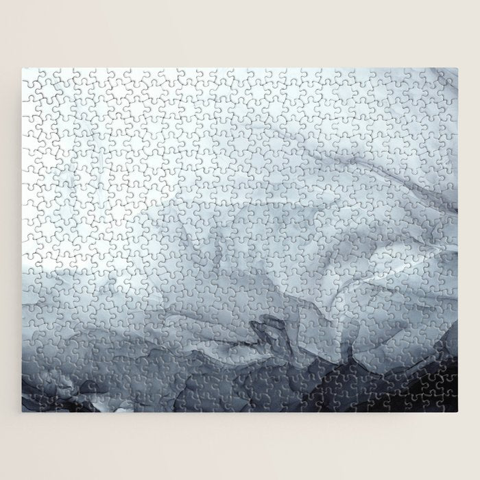 Gray Black Gradient Flowing Abstract Painting Jigsaw Puzzle Gallery Image 1