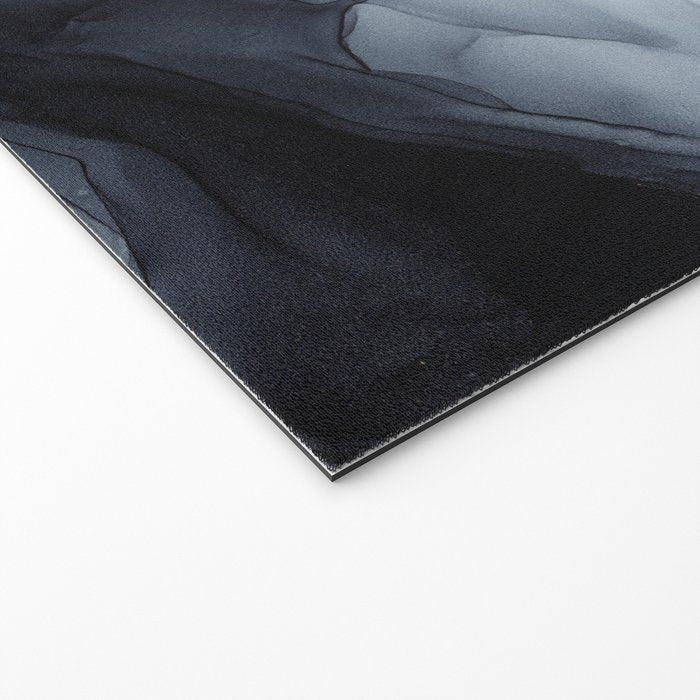 Gray Black Gradient Flowing Abstract Painting Welcome Mat Gallery Image 2