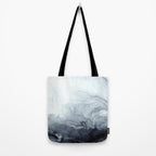 Gray Black Gradient Flowing Abstract Painting Tote Bag Gallery Image 2