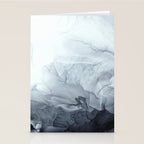 Gray Black Gradient Flowing Abstract Painting Stationery Card Gallery Image 2