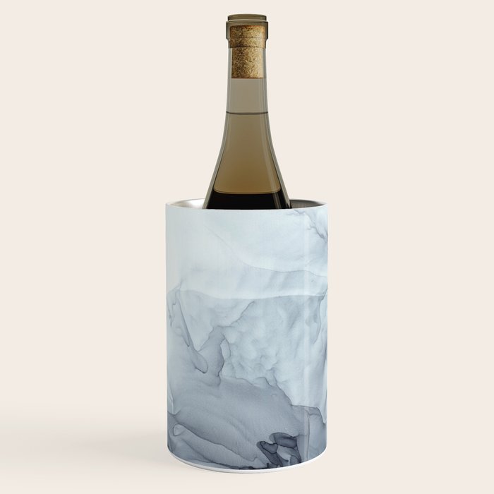 Gray Black Gradient Flowing Abstract Painting Wine Chiller Gallery Image 1