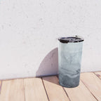 Gray Black Gradient Flowing Abstract Painting Travel Mug Gallery Image 4